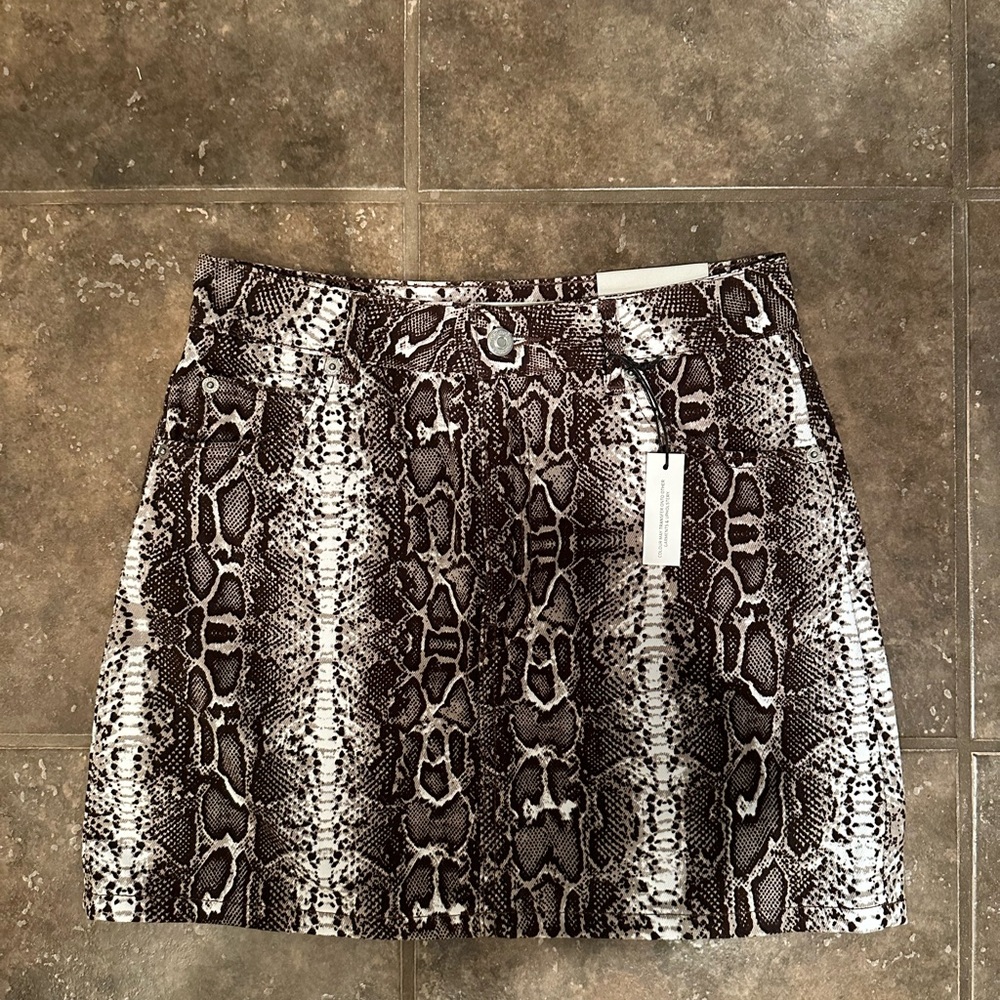 Topshop moto brown snake skin skirt NWT